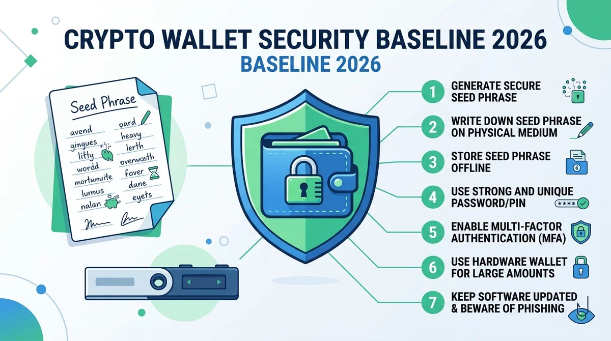 Creating a Crypto Wallet Security Baseline in 2026: A 7-Step Checklist (Seed Phrase, Private Key, and Cold Storage Verification)