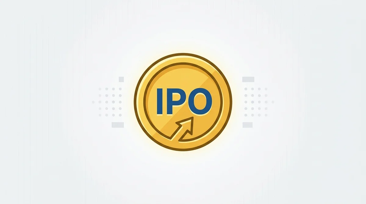 Simple SVG icon of a coin with IPO label, used to illustrate the definition section