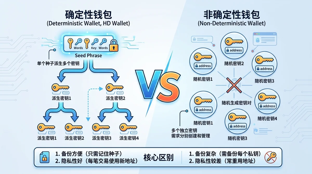 确定性钱包和非确定性钱包的区别