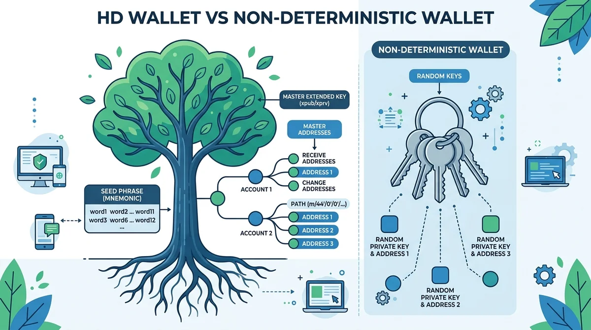 Difference Between HD Wallets and Non-Deterministic Wallets