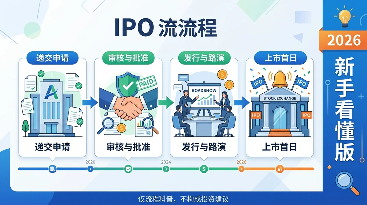 IPO 流程时间线是什么？新手看懂从递交申请到上市首日的阶段划分（2026）