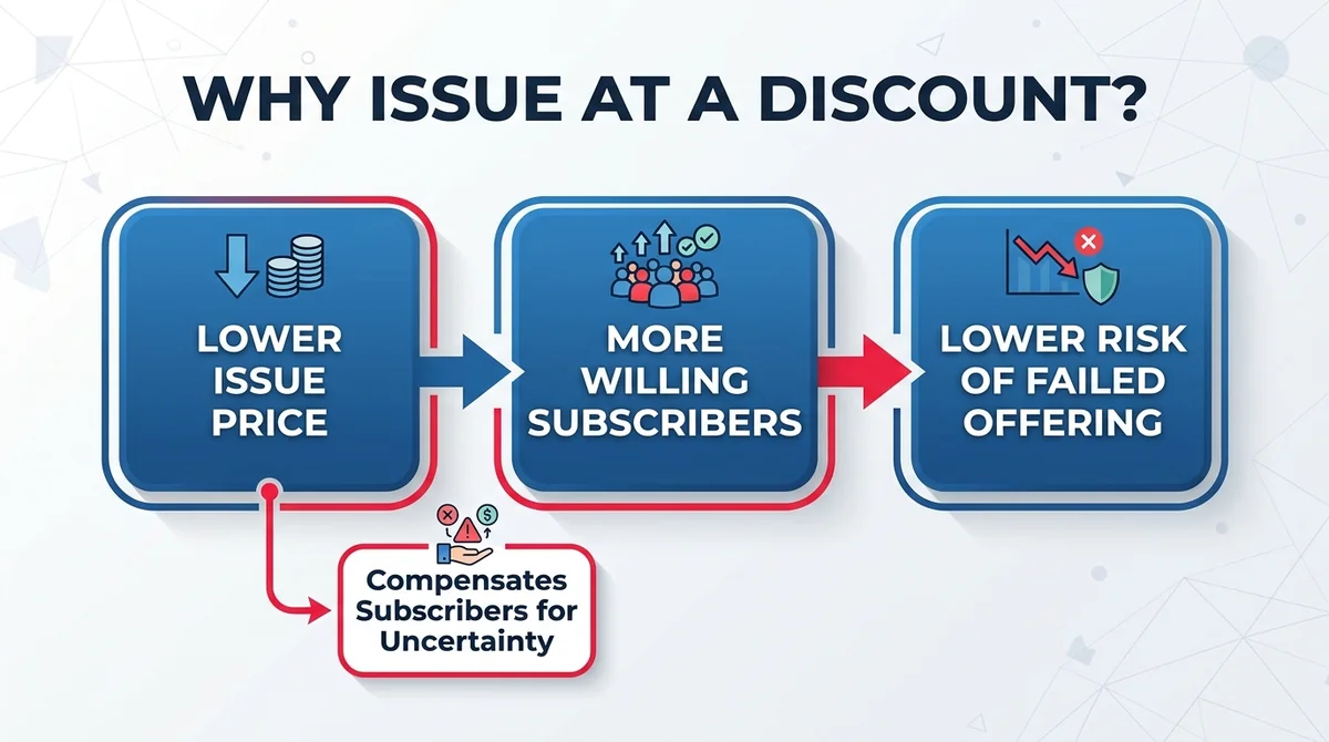 Wide 16:9 horizontal flow diagram infographic, three connected rounded boxes with arrows left to right labeled 'Lower Issue P