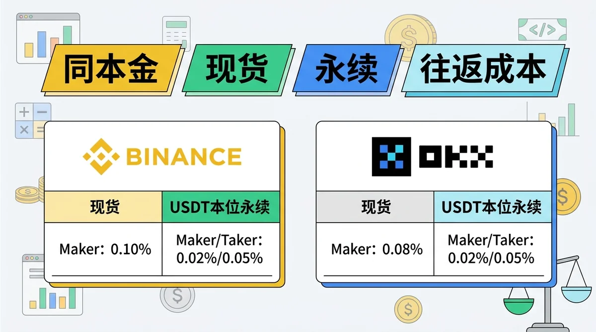 币安与欧易手续费怎么选？2026年普通用户同本金现货与永续成本计算教程