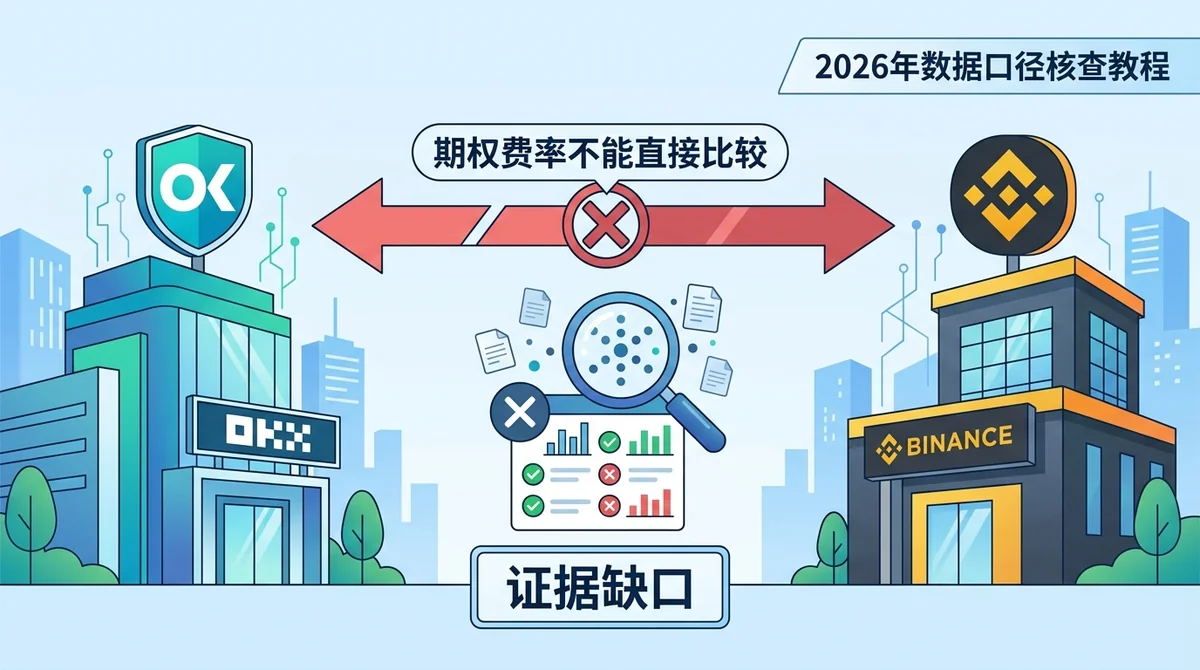 OKX与币安期权费率为什么不能直接比？2026年数据口径与缺口核查教程